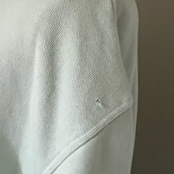 FRAME Mint Green Crewneck Cloud Motif Cropped Sweater - Picture 5 of 5